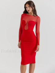 Sheer Strapless Midi Dress