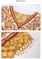 JuliaFashion - Short Sleeve Geometric Print Boho Dress