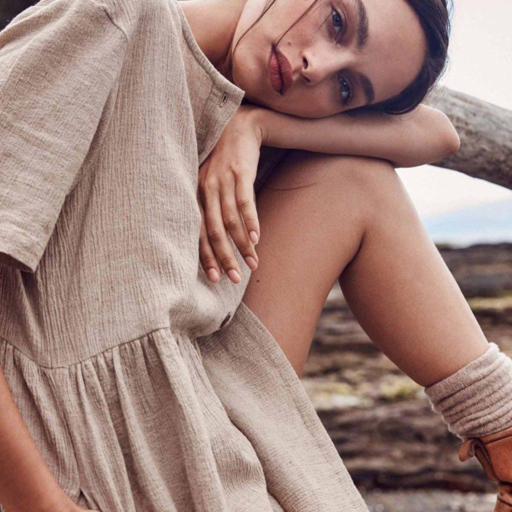 JuliaFashion - Short Sleeve Solid Midi Summer Dress