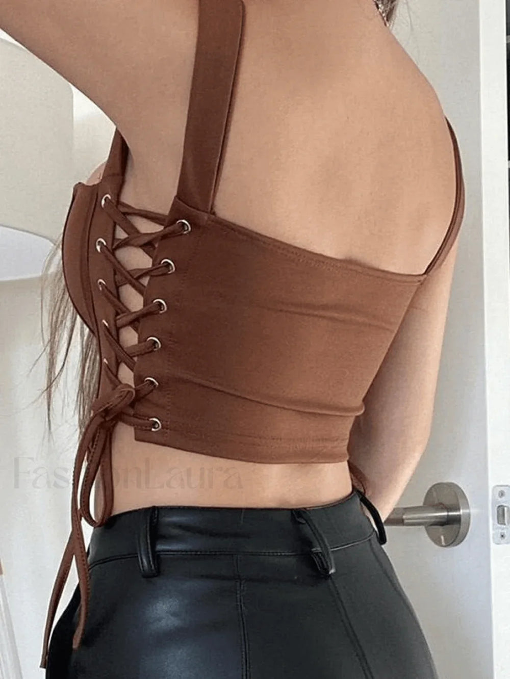 Side Lace Up Corset Top Tops&Tees