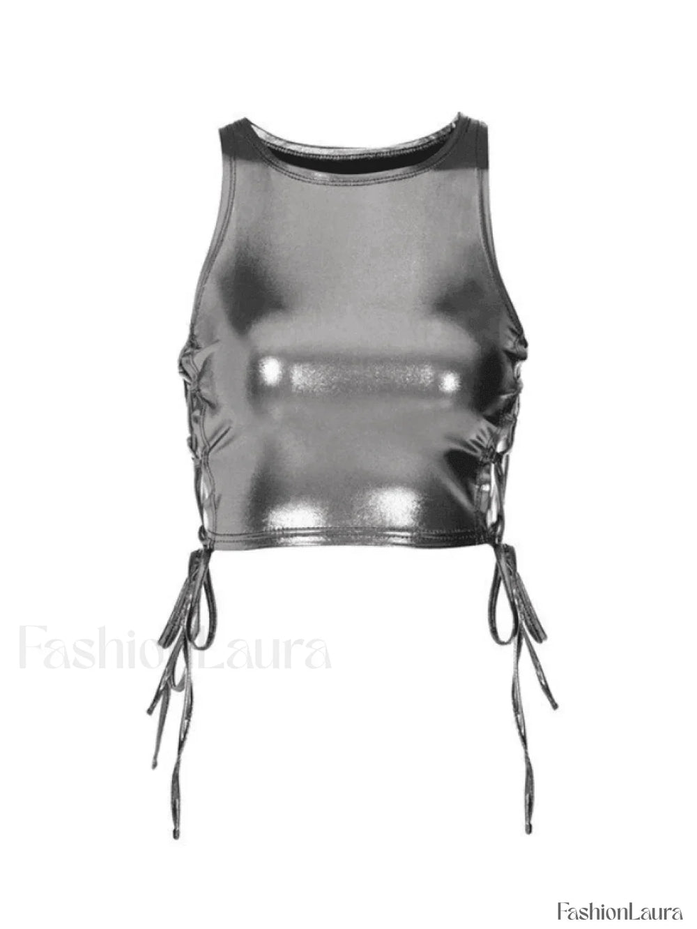 Side Tie Cropped Tank Top Tops&Tees