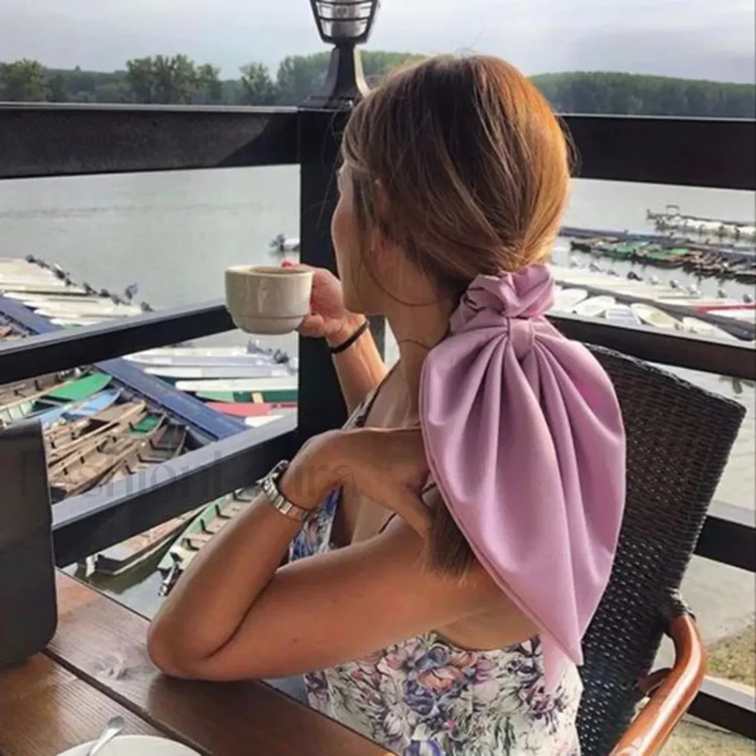 Silky Ribbon Elegant Solid Color Vintage Hair Ring Christmas Hair Accessory