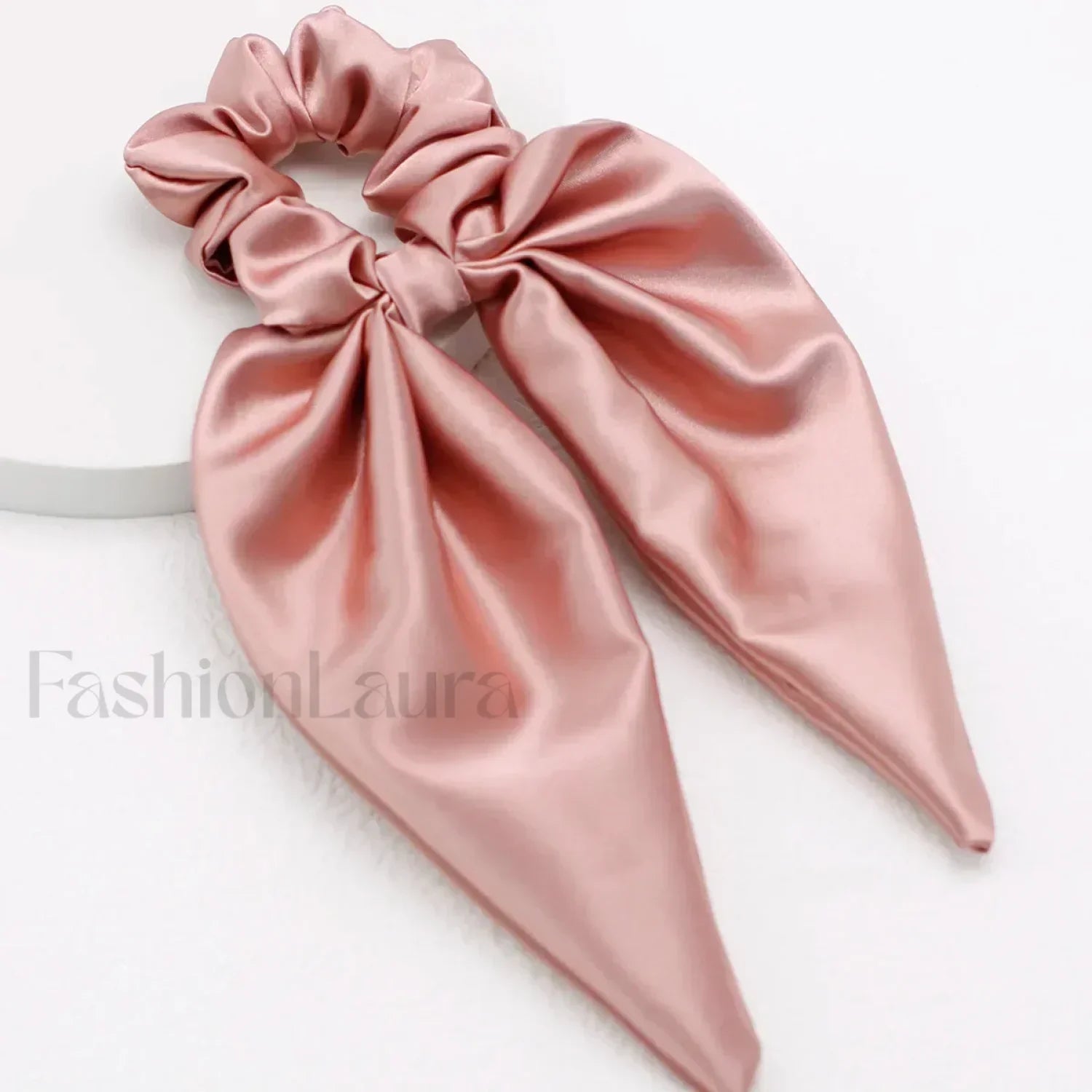 Silky Ribbon Elegant Solid Color Vintage Hair Ring Christmas Hair Accessory Coffee