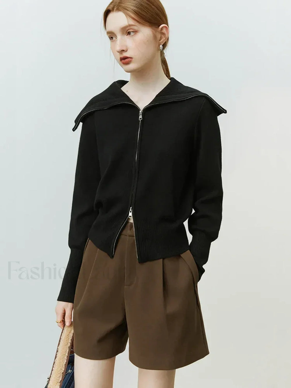 Simple Woolen A line Autumn Winter Shorts Coffee / XS