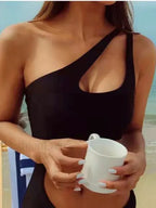 Single Shoulder Hollow Out One Piece