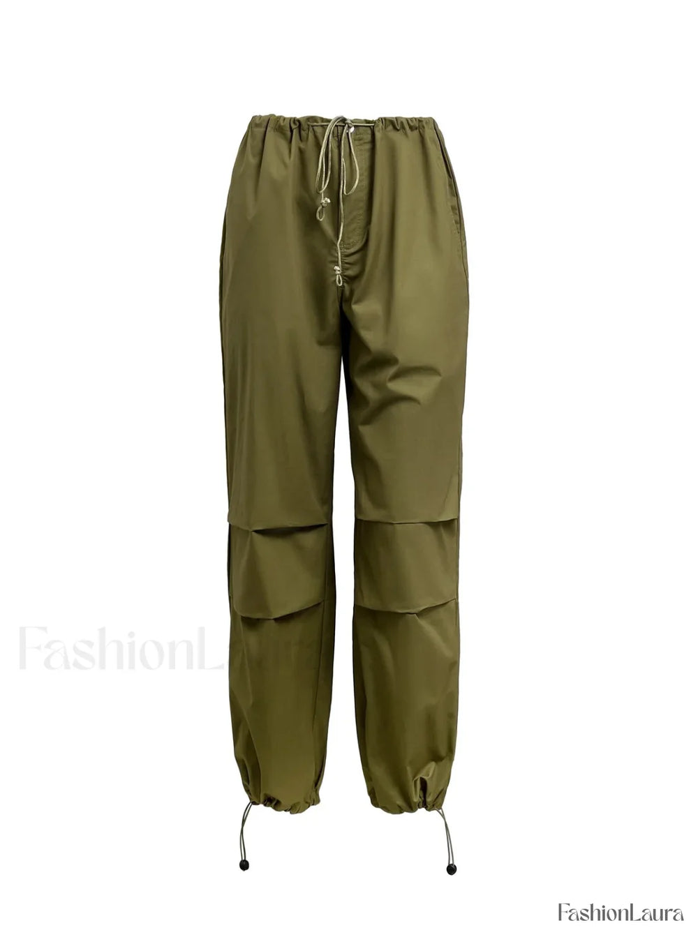 Size Friendly Low Waist Parachute Cargo Pants Cargo Pants