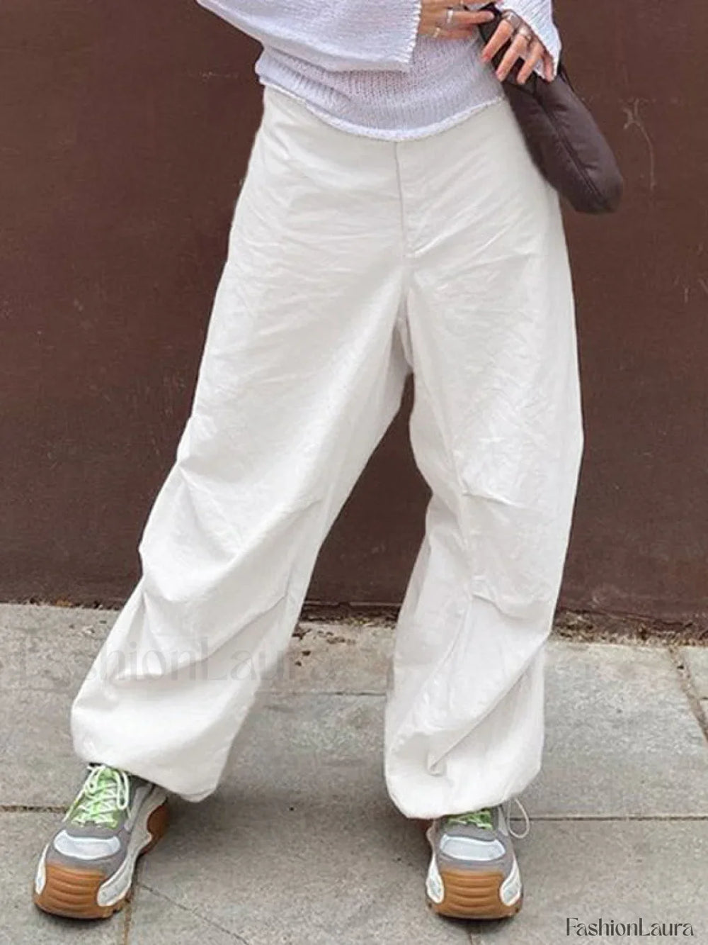 Size Friendly Low Waist Parachute Cargo Pants Cargo Pants