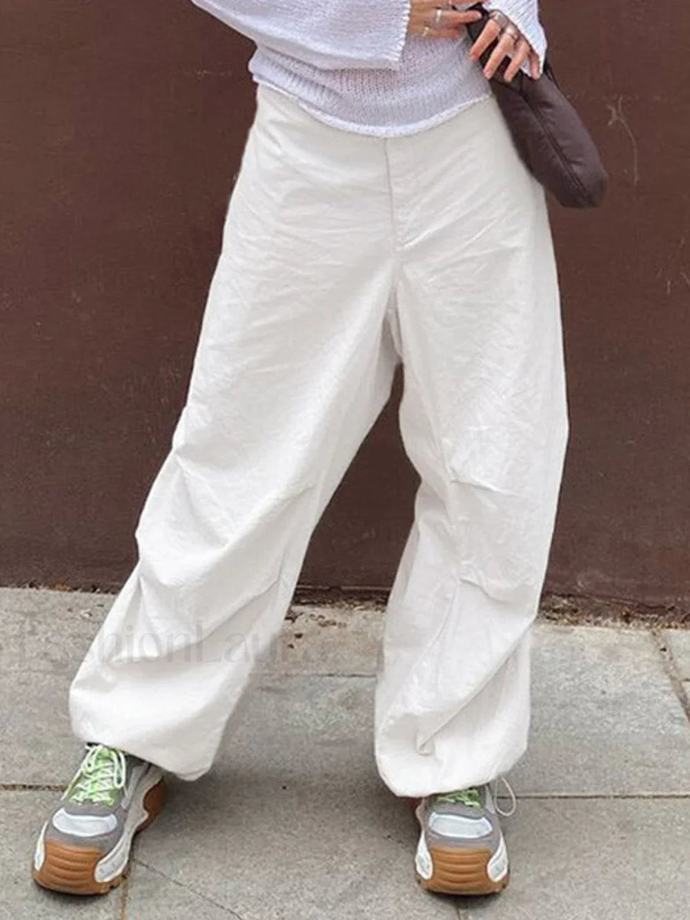 Size Friendly Low Waist Parachute Cargo Pants Cargo Pants