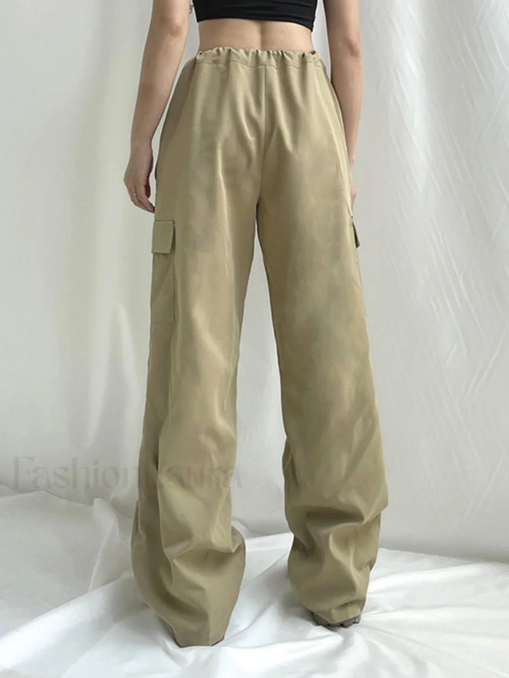 Size Friendly Low Waist Parachute Cargo Pants Cargo Pants
