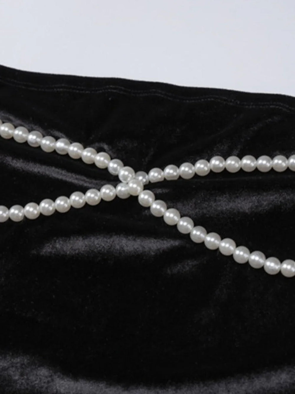 Sleeve Cover Faux Pearl Strapless Velvet Mini Dress Mini Dresses