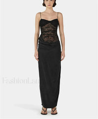 Sleeveless Bodycon Fashion Maxi Dress Black / S