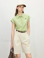 Sleeveless Pony Embroidery Polo T Shirt