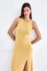 Sleeveless Split Bodycon Work Dress