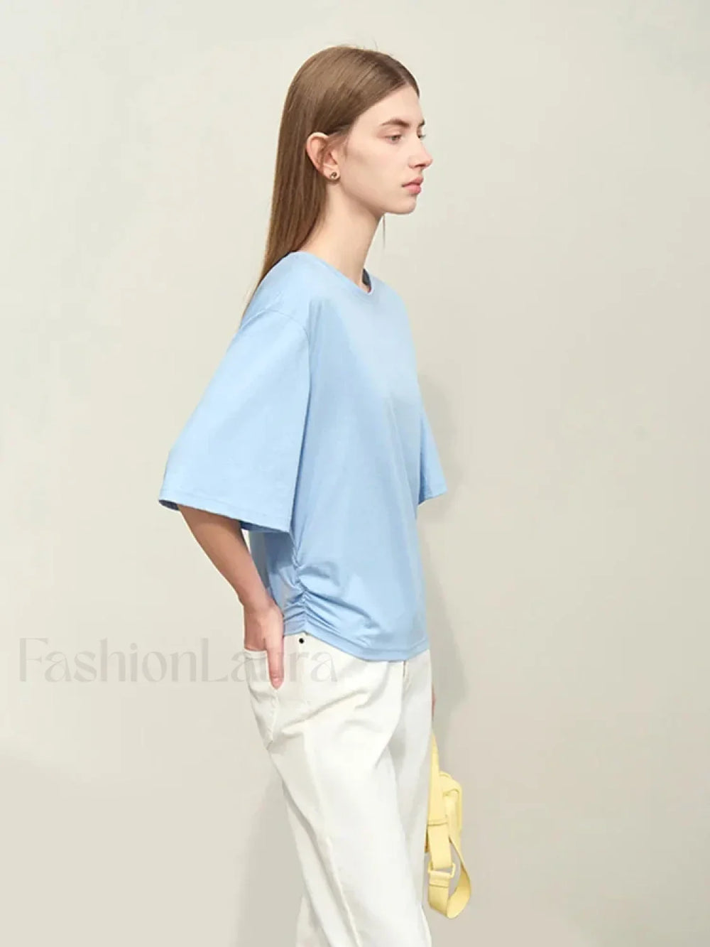 Slightly Elastic Loose Cotton T Shirt