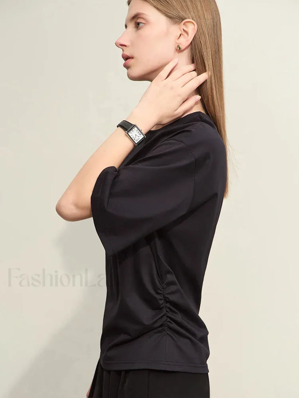 Slightly Elastic Loose Cotton T Shirt