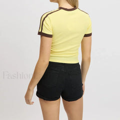 Slim Crop Tops Summer Baby Tee T Shirt