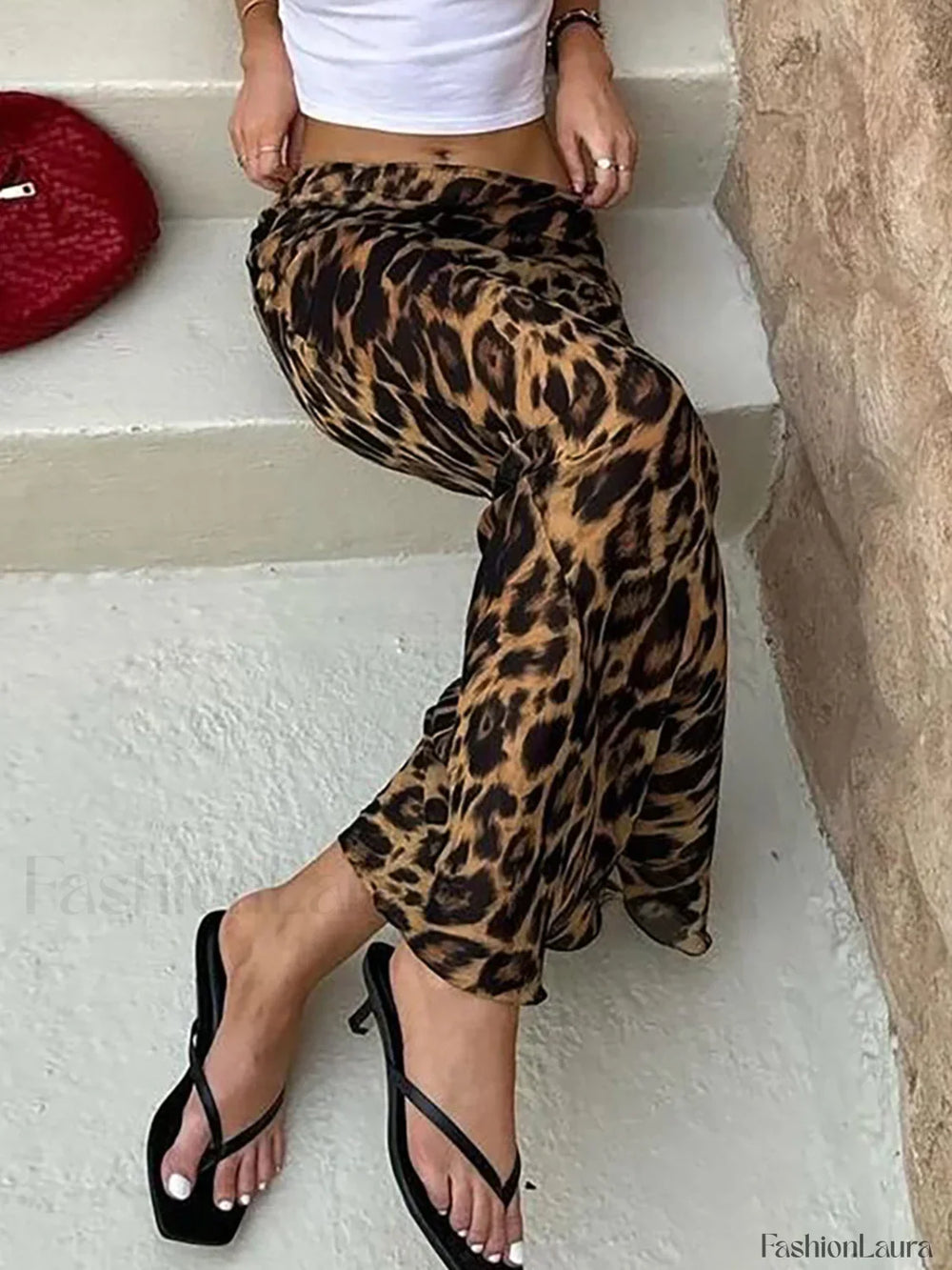 Slim Leopard Print Maxi Skirt Skirts