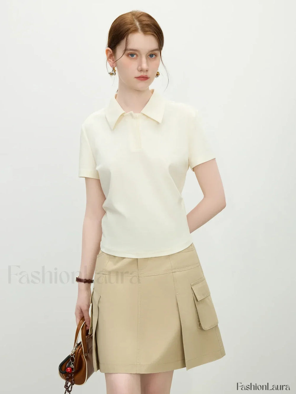 Slim Polo Collar Short Sleeve T Shirt