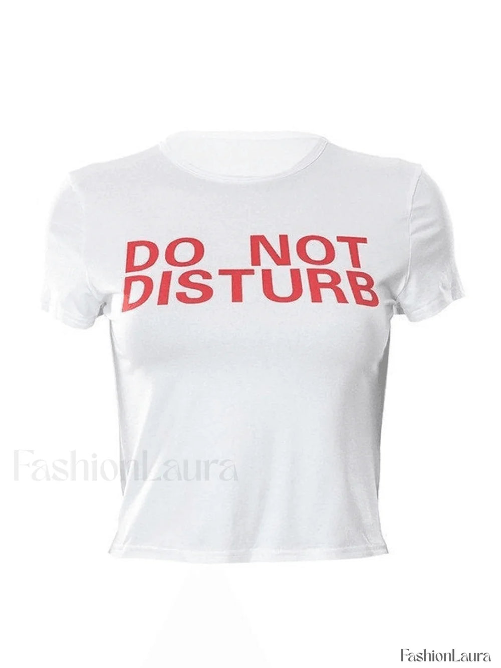 Slogan Print White Crop Top Tops&Tees