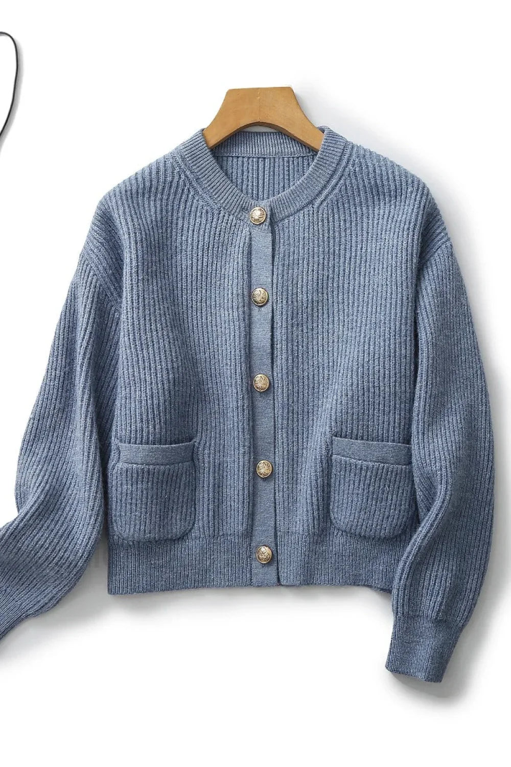 Soft Knit Tweed Style Cardigan Blue / S