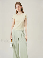 Soft Wool Lace Up Summer Grey T Shirt