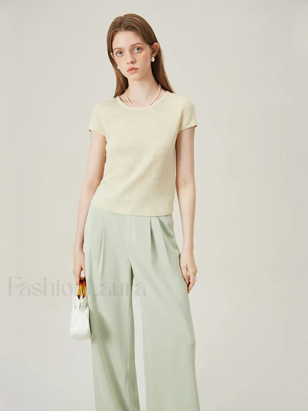 Soft Wool Lace Up Summer Grey T Shirt