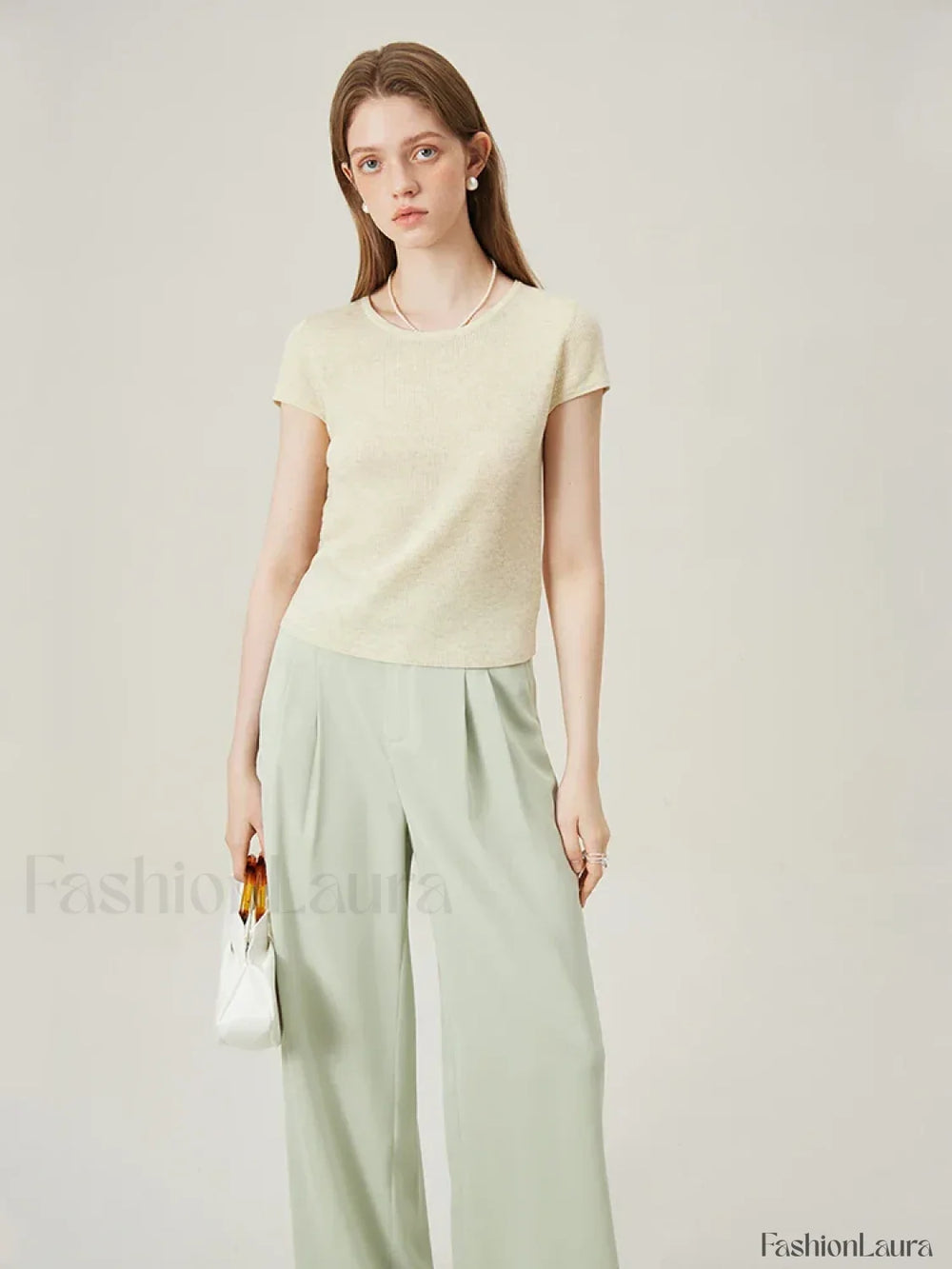 Soft Wool Lace Up Summer Grey T Shirt