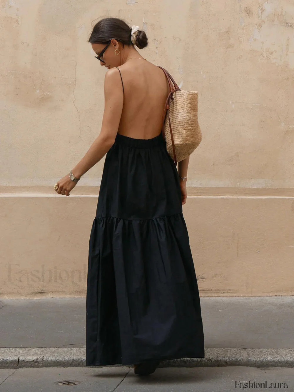Solid Backless Long Dress Dresses