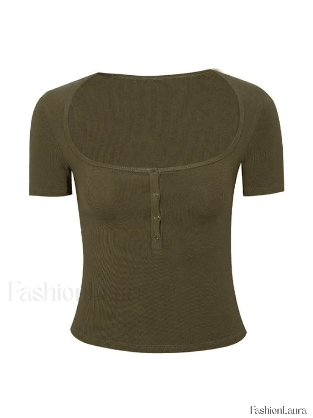 Solid Color Short Sleeve Tee Tops&Tees