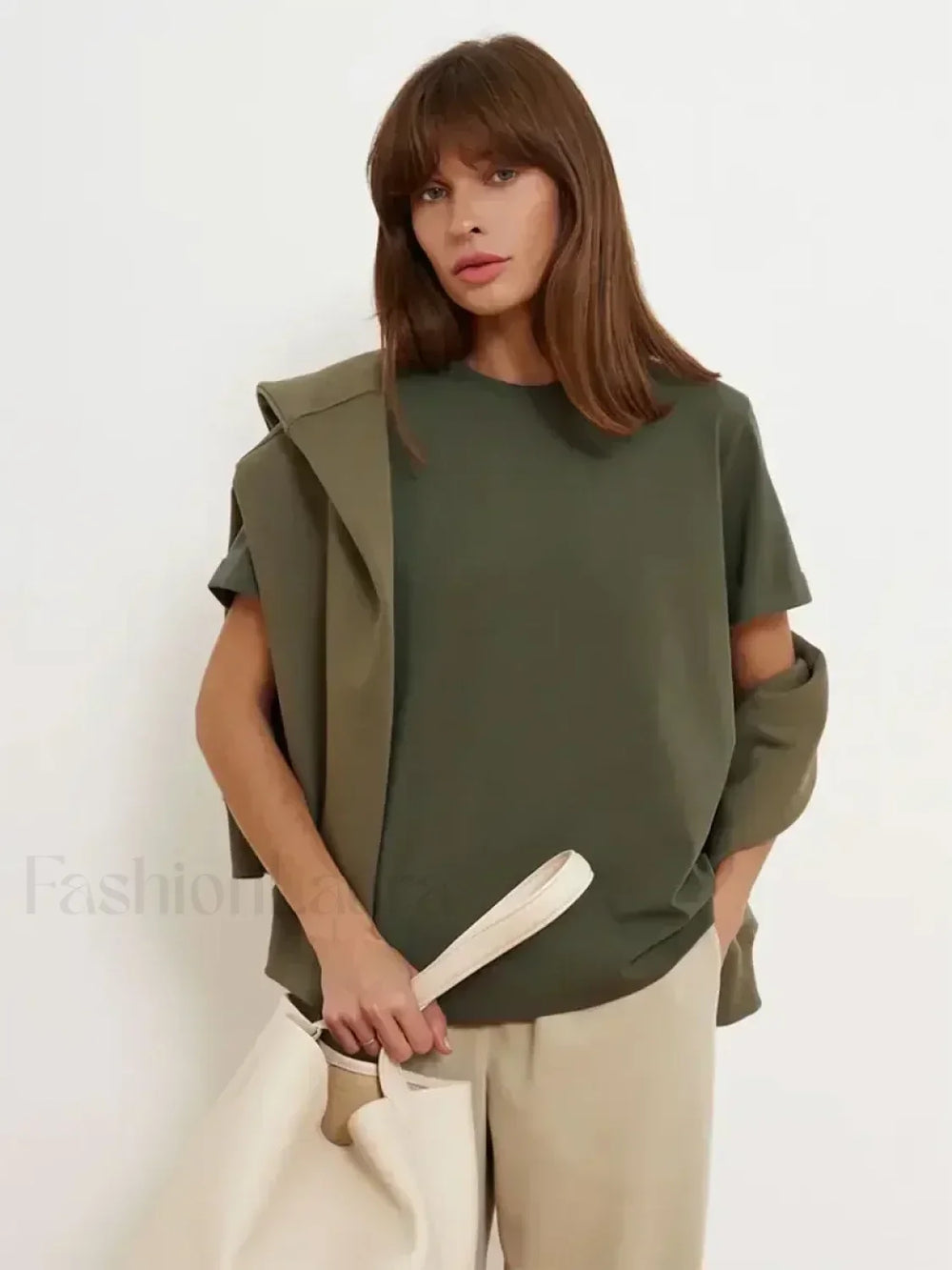 Solid Cotton Basic Short Sleeve T Shirt pale green / S