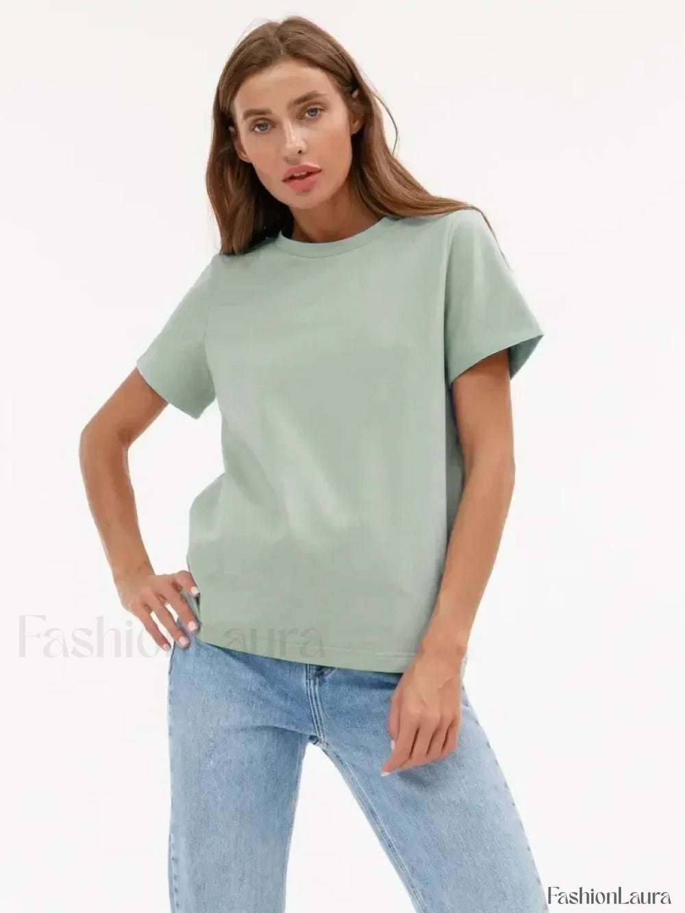 Solid Cotton Basic Short Sleeve T Shirt Rock gray / S