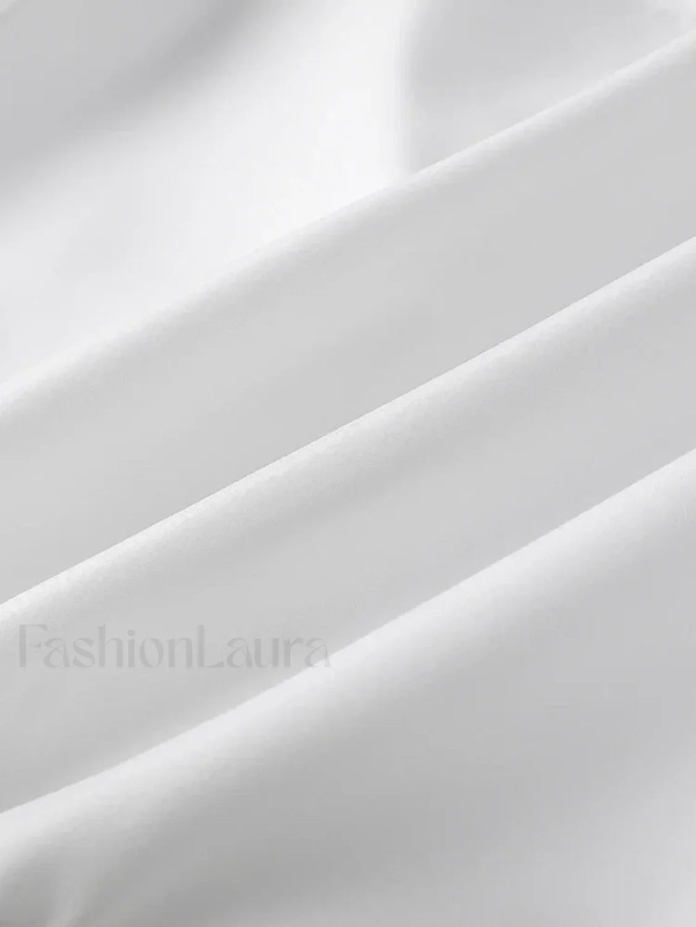 Solid Long White Office Top Blouse