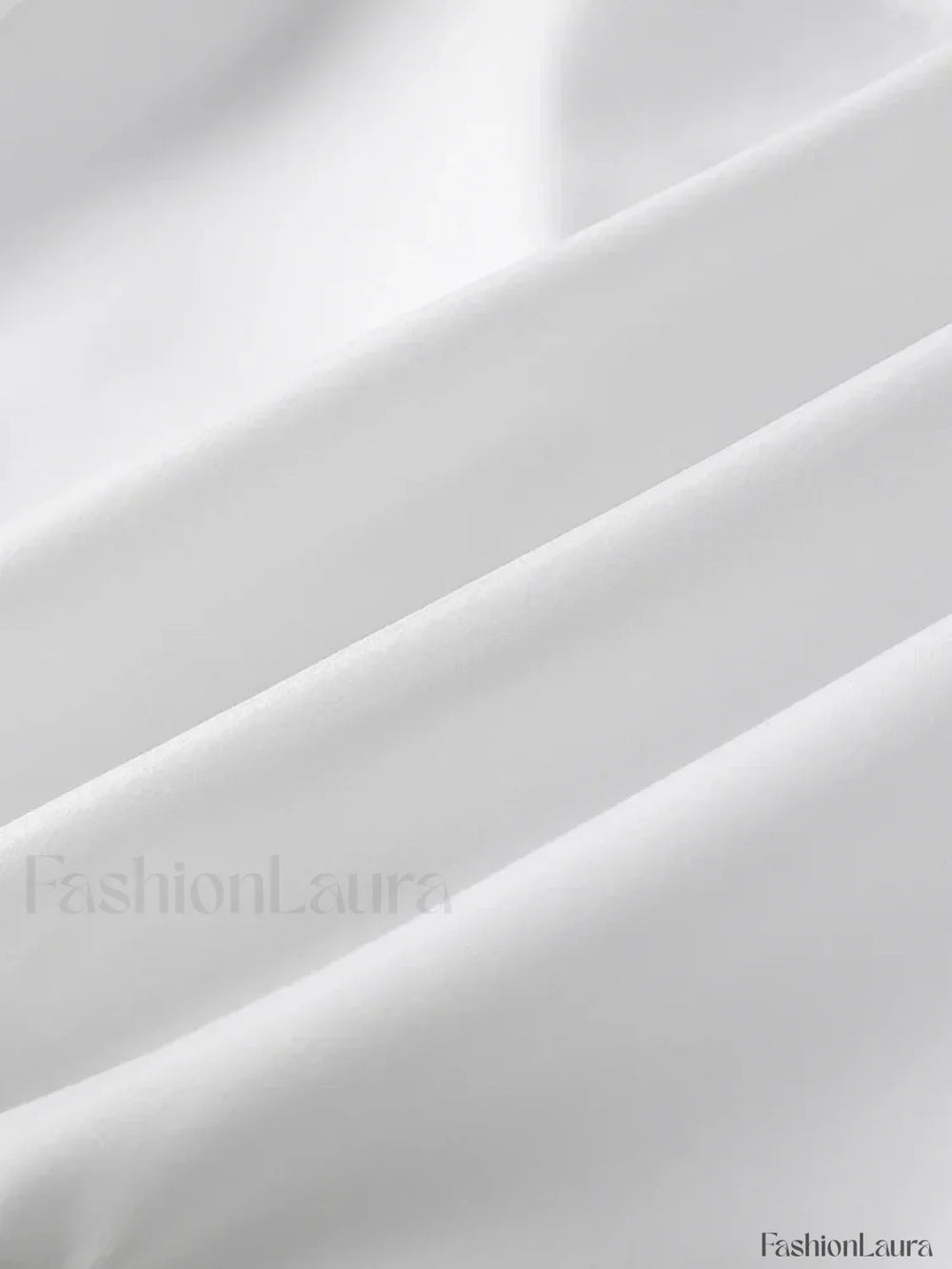 Solid Long White Office Top Blouse