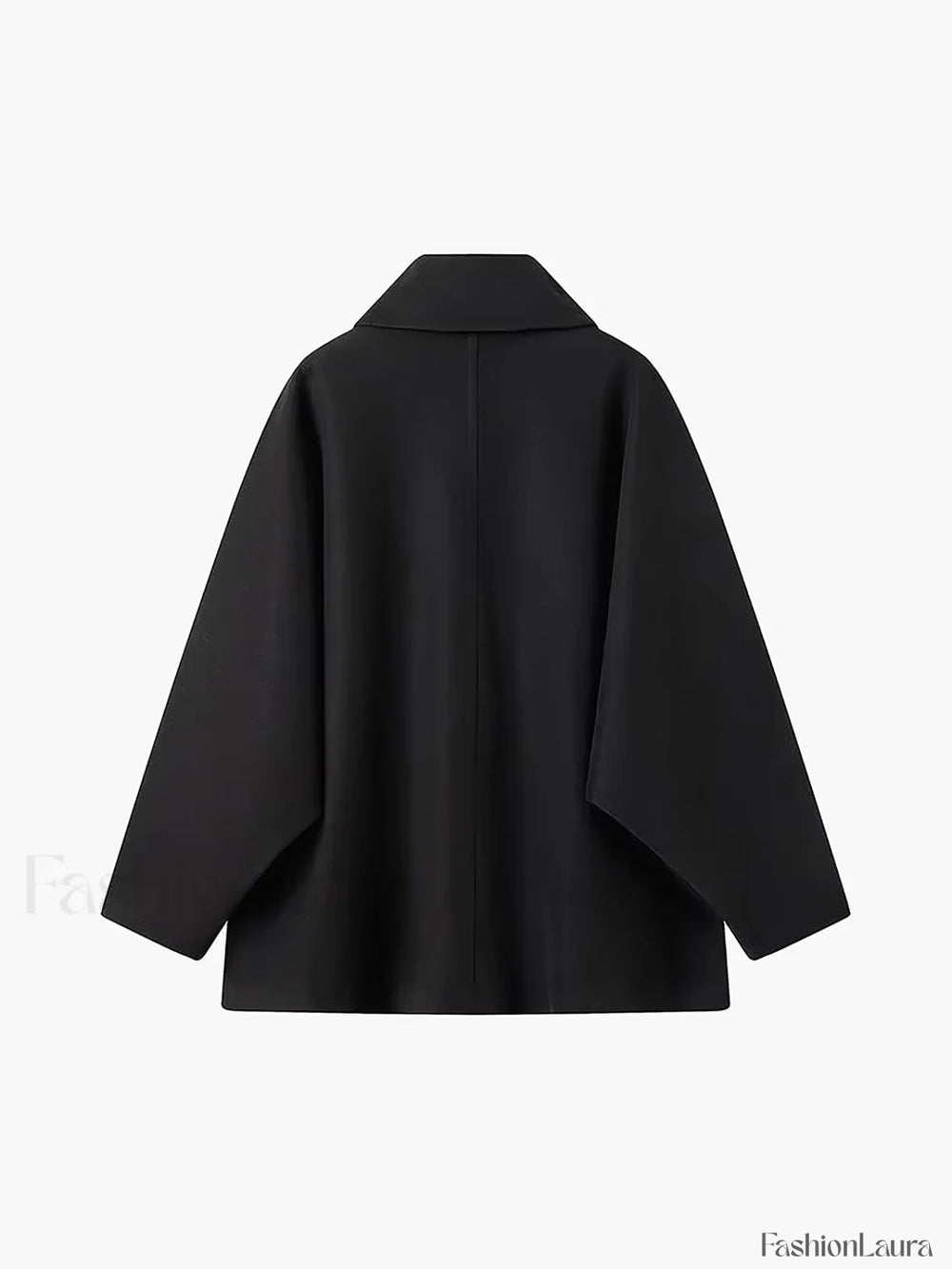 Solid Oversized Pocket Button Coat Wool Coats