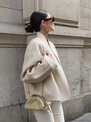 Solid Stand Graceful Collar Coat Wool Coats