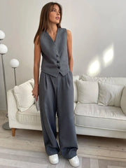 Solid Structured Graceful Suit Vest Vests