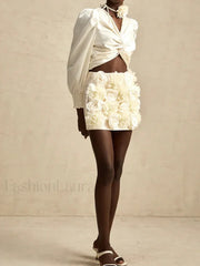 Spliced Appliques Party Skirt