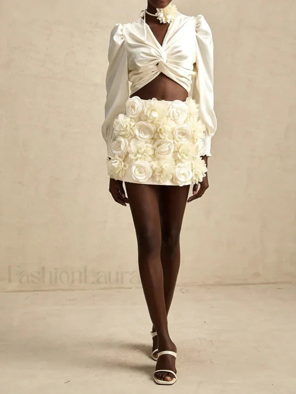 Spliced Appliques Party Skirt