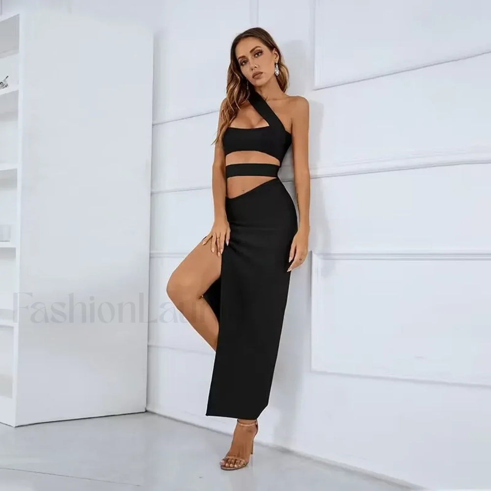 Split Bandage Bodycon Midi Dress