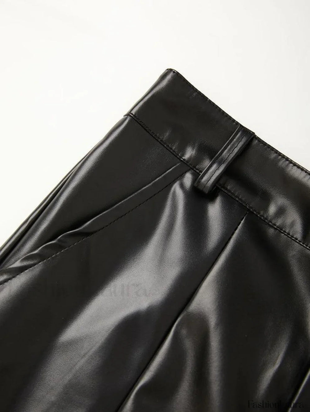 Split Flare Leg Pu Pants Pants