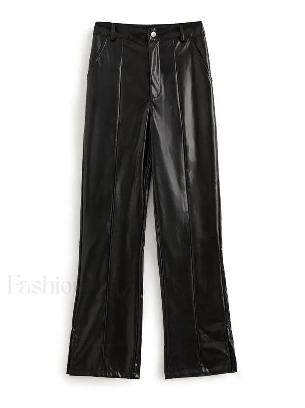 Split Flare Leg Pu Pants Pants