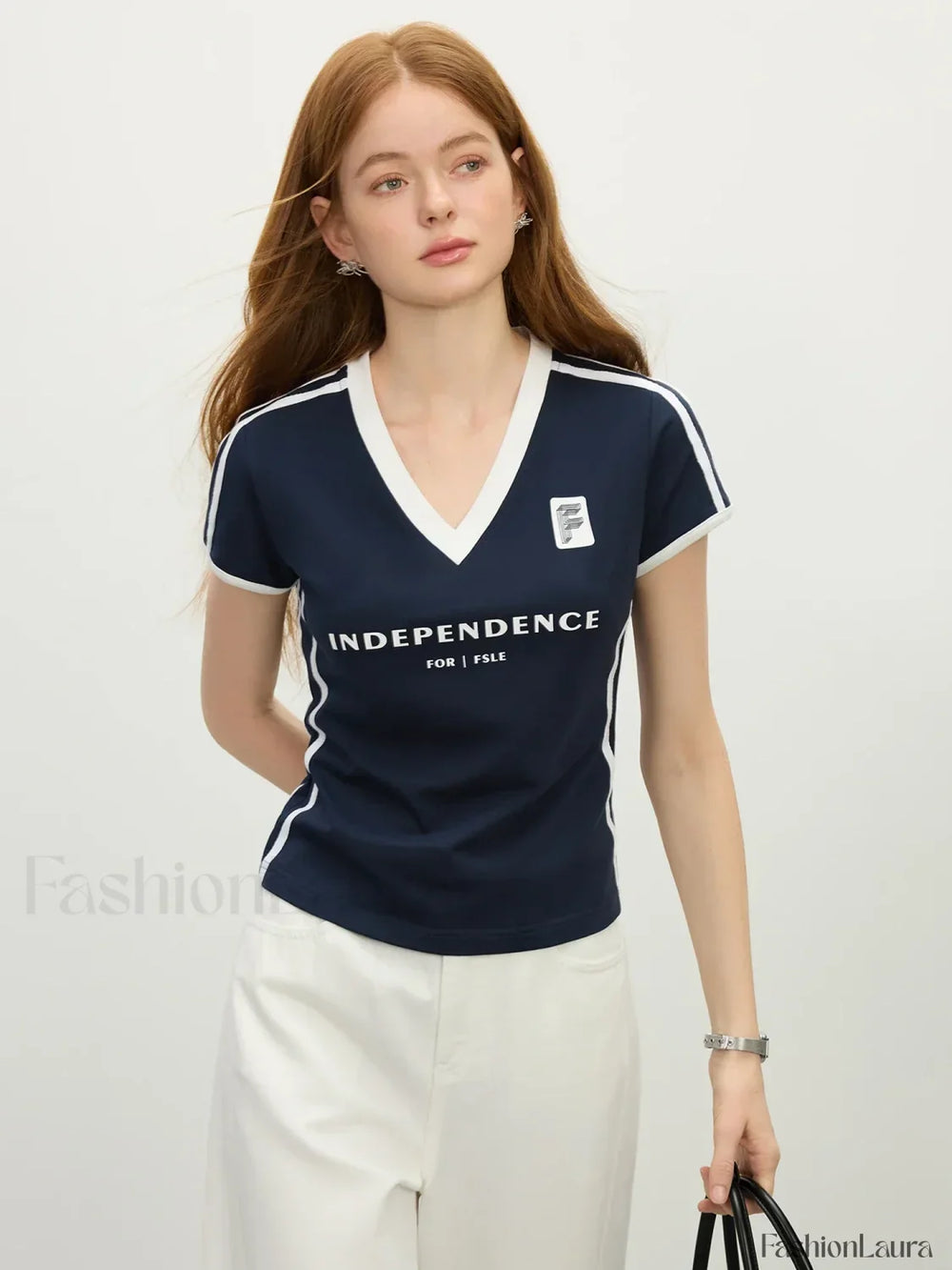 Sporty Cropped Racerback Jersey T Shirt