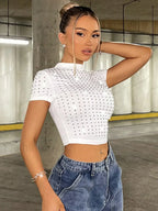 Spring Summer Sweet Spice Girl Slimming Crop Top