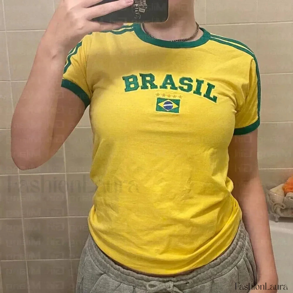 Stars Graphic Print Streetwear T Shirt