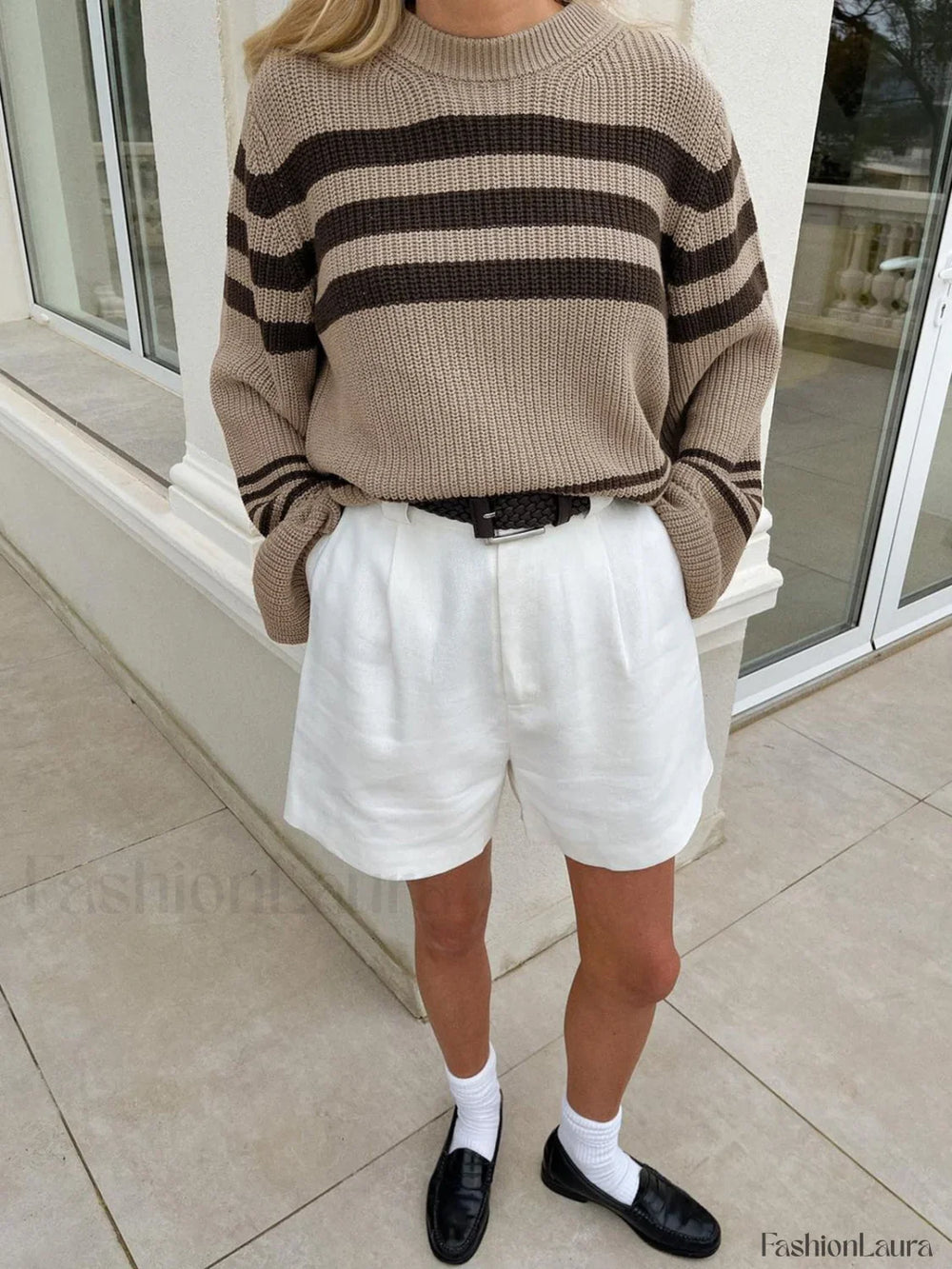 Stay Lifted Graceful Stripe Sweater Sweaters L