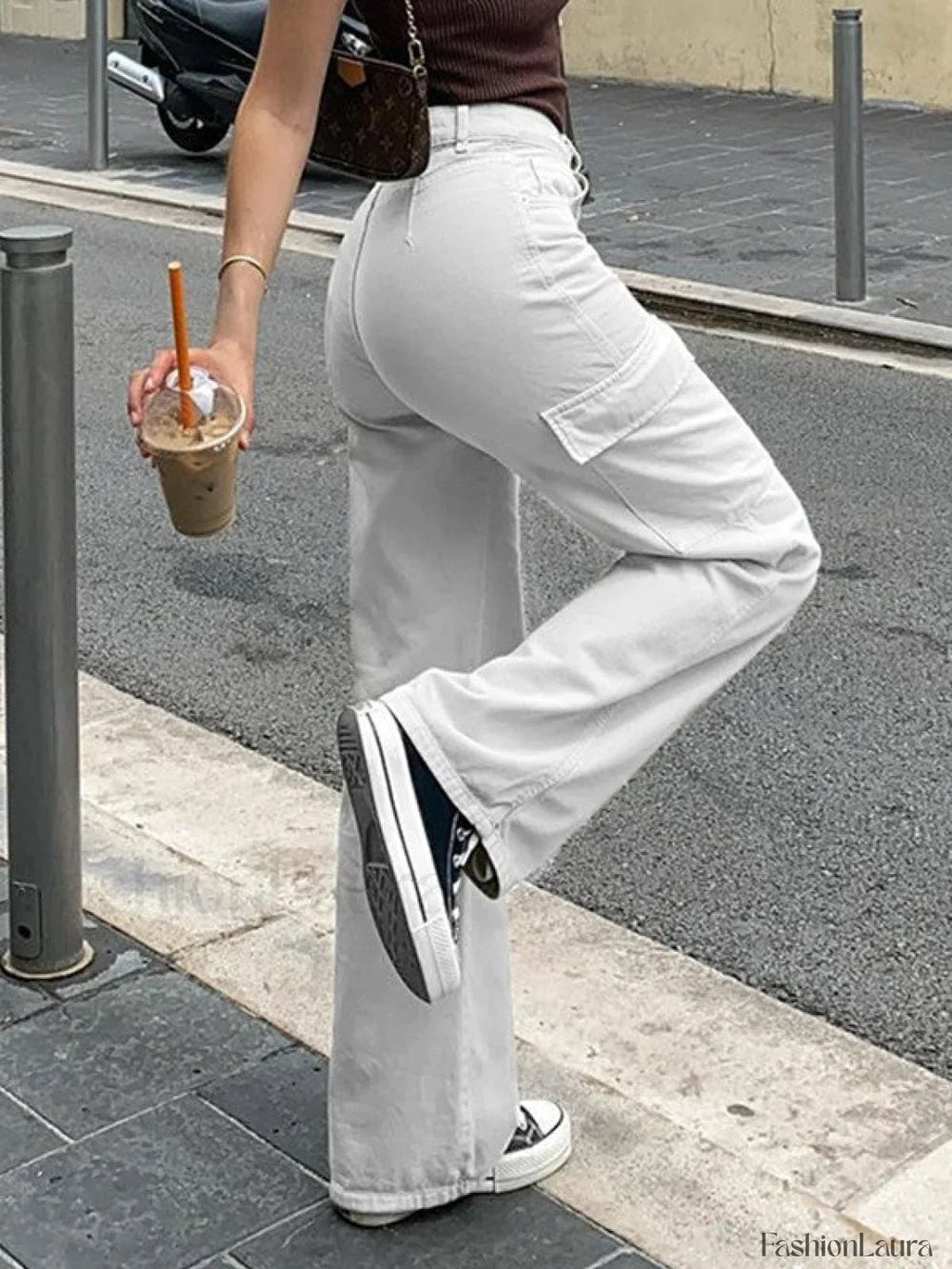 Straight Leg Y2K Cargo Pants White / S Cargo Pants