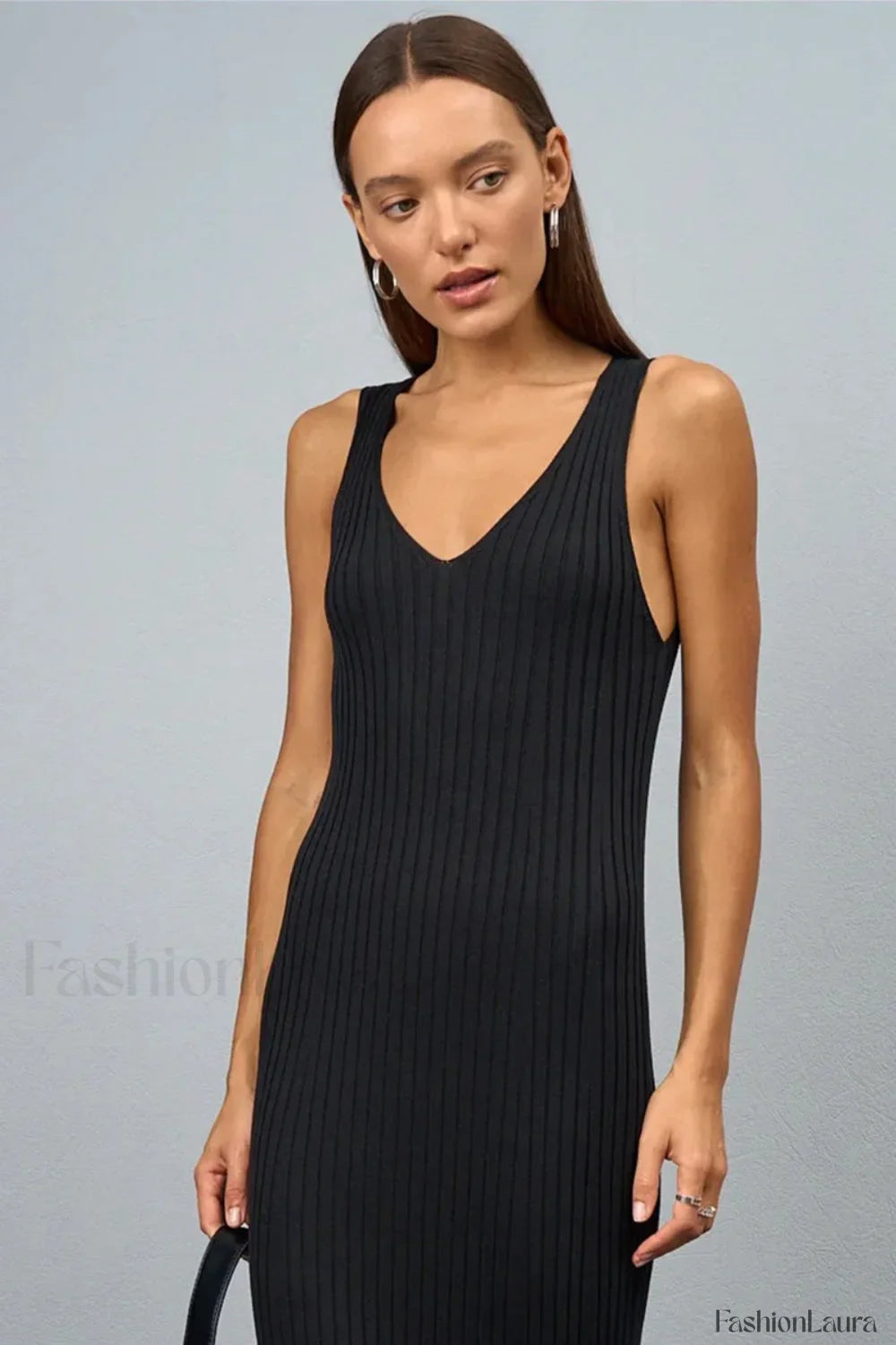 Strapless Knit Bodycon Work Dress Black / S