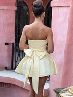 Strapless Ruffle Bodycon Mini Dress