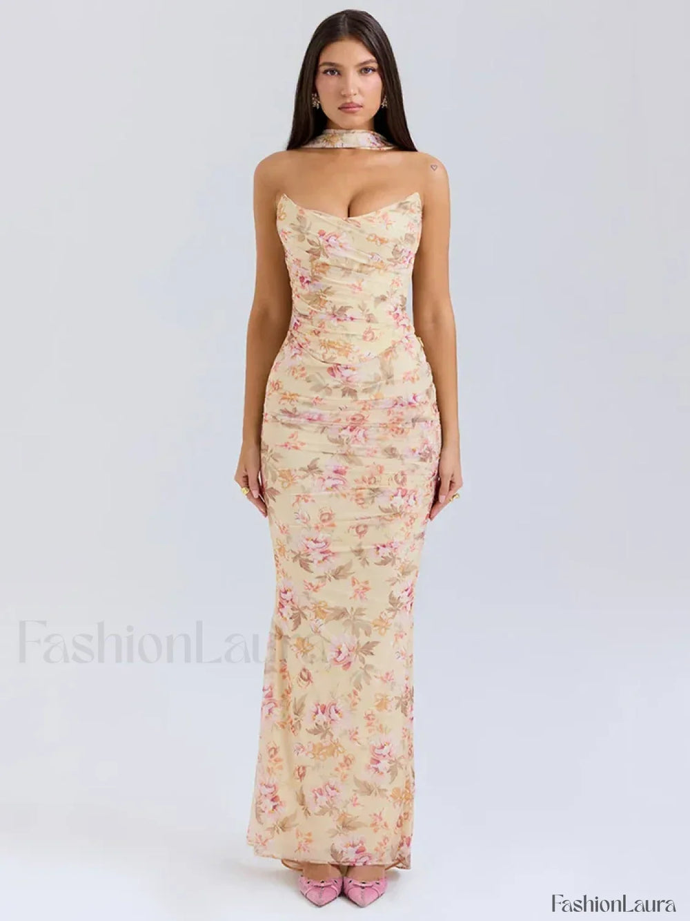 Strapless Skirt Two Piece Maxi Dress