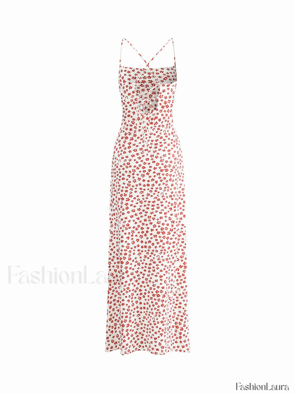 Strappy Floral Print Crisscross Flowy Long Sundress Dresses